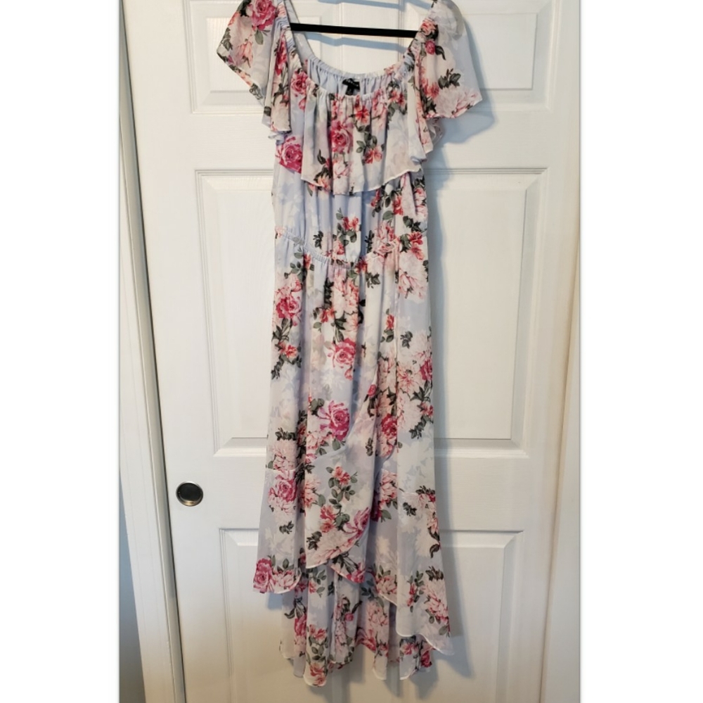 Torrid High-Low Floral Chiffon Dress